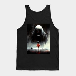 Halloween Boo: The Night the Giant Goblin with Red Eyes Said "Boo" on a Dark Background Tank Top